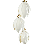 Подвесной светильник светодиодный с 6-ю белыми плафонами в виде цветов Flower Light Gold варинант исполнения - 3 | Loft Concept в Нижнем Новгороде