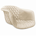 Барный стул со спинкой и подлокотниками на 4-х деревянных ножках Кремовый Велюр Ava Charm варинант исполнения - 2 | Loft Concept в Нижнем Новгороде