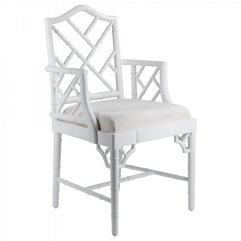 White Chippendale Arm Chair Белый в Нижнем Новгороде | Loft Concept 