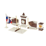 Настольный письменный набор из мрамора и лемезита с гербом и флагом России Marble Accessory варинант исполнения - 2 | Loft Concept в Нижнем Новгороде