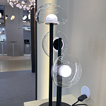 Настольная лампа с тремя прозрачными куполообразными плафонами и черным металлическим основанием Flos Wireline Lighting варинант исполнения - 4 | Loft Concept в Нижнем Новгороде