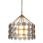 Люстра подвесная с круглыми дисками из серого фактурного стекла с белым матовым шаром внутри Quintiesse варинант исполнения - 1 | Loft Concept в Нижнем Новгороде