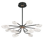 Люстра черного цвета с 12-ю прозрачными плафонами овальной формы Iona chandelier варинант исполнения - 2 | Loft Concept в Нижнем Новгороде