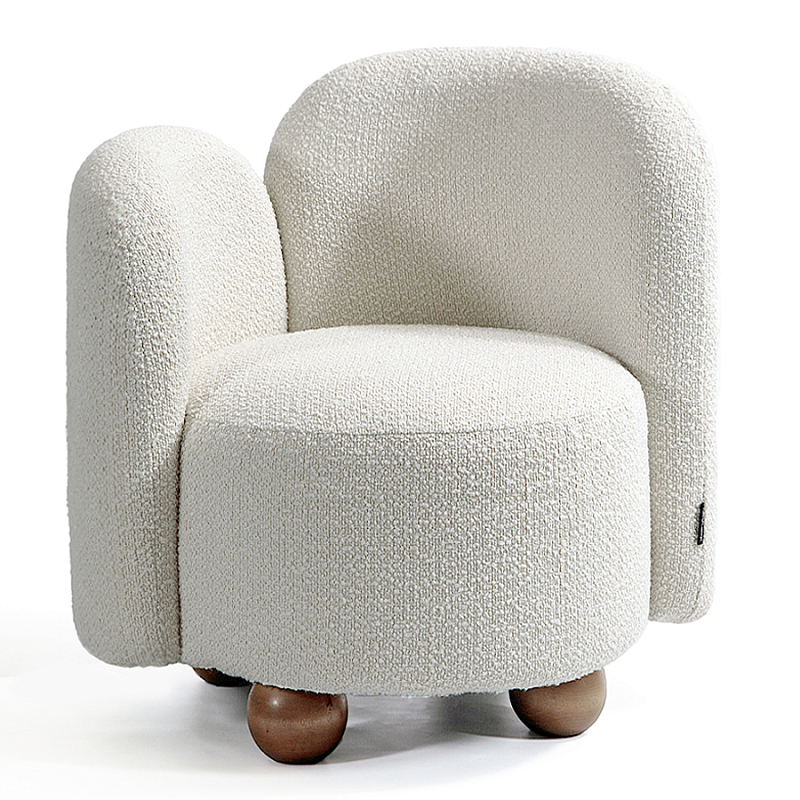 Кресло White Wooden Balls Белый Коричневый в Нижнем Новгороде | Loft Concept 