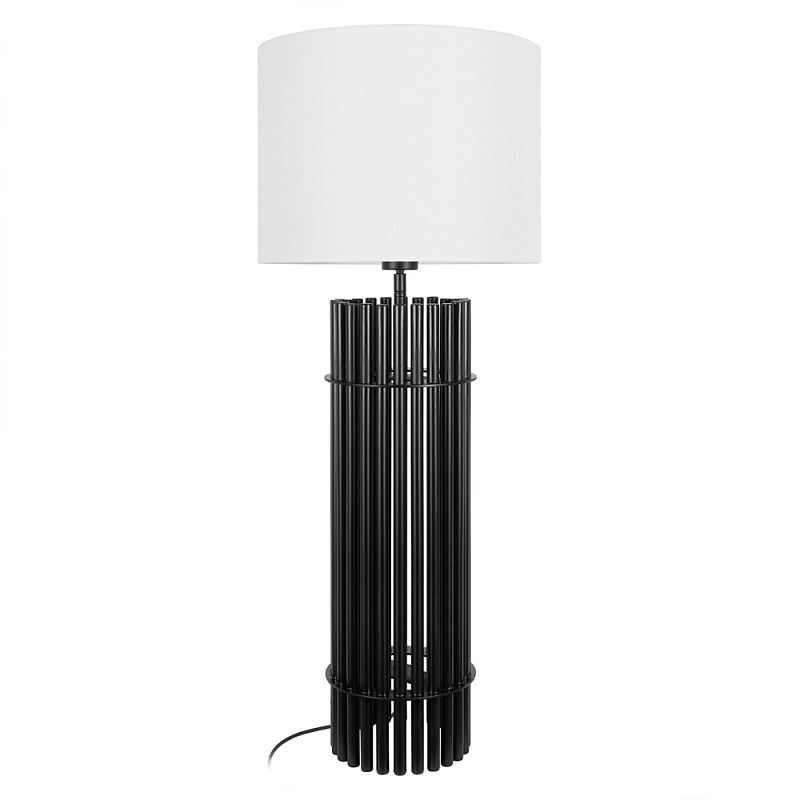 Настольная лампа с металлиеским черным трубчатым основанием Fulgurite Черный Белый в Нижнем Новгороде | Loft Concept 