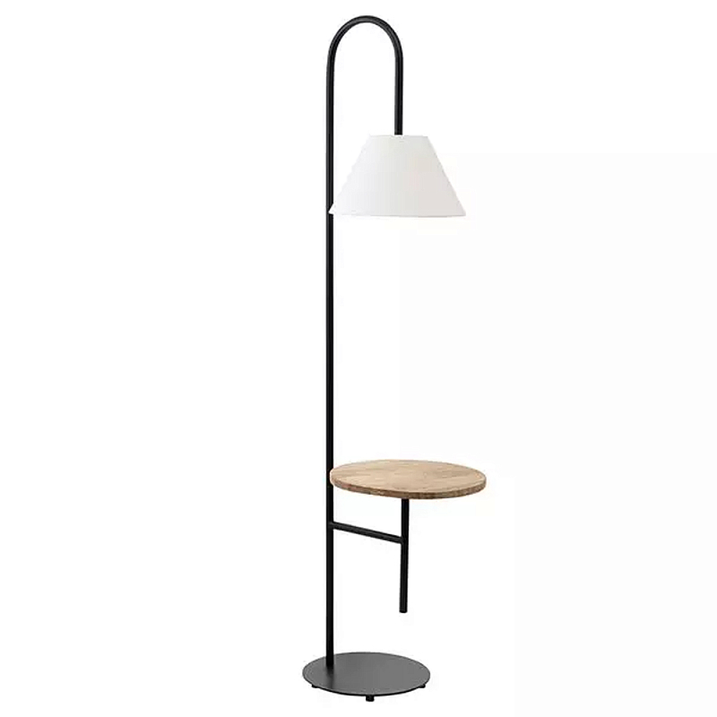 Торшер с полкой для хранения Floor Lamp with Storage Shelf Белый Черный в Нижнем Новгороде | Loft Concept 