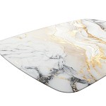 Обеденный стол с прямоугольной столешницей из стекла на черных металлических ножках White Marble варинант исполнения - 4 | Loft Concept в Нижнем Новгороде