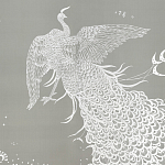 Обои ручная роспись в стиле Арт-деко Whistler Peacocks Special Colourway on Pale Grey dyed silk варинант исполнения - 1 | Loft Concept в Нижнем Новгороде