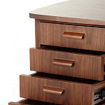 Дизайнерский письменный стол округлой формы с 4-мя ящиками и дверкой с полочками Rili варинант исполнения - 4 | Loft Concept в Нижнем Новгороде