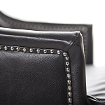 Кресло из натуральной кожи на 4-х деревянных ножках из массива бука Daniel Leather Armchair black варинант исполнения - 4 | Loft Concept в Нижнем Новгороде