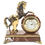 Часы настольные бронзовые с декором в виде коня Horse Stone Clock варинант исполнения - 1 | Loft Concept в Нижнем Новгороде