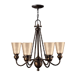 Люстра бронзового цвета с конусными плафонами из бежевого стекла Hinkley варинант исполнения - 2 | Loft Concept в Нижнем Новгороде