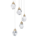 Каскадная люстра с 5-ю хрустальными плафонами Esme Crystal Brass Chandelier варинант исполнения - 2 | Loft Concept в Нижнем Новгороде