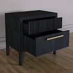Прикроватная Тумбочка Primo с двумя ящиками Черный дуб варинант исполнения - 6 | Loft Concept в Нижнем Новгороде