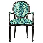 Стул из натурального бука с подлокотниками Ikat Pattern бирюзовый варинант исполнения - 1 | Loft Concept в Нижнем Новгороде