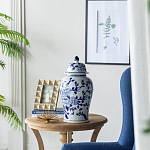 Ваза с крышкой и синим цветочным узором Blue & White Ornament  варинант исполнения - 5 | Loft Concept в Нижнем Новгороде