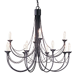 Люстра черного цвета ручной работы с канделябрами и переплетенной проволочной драпировкой Elstead Lighting варинант исполнения - 1 | Loft Concept в Нижнем Новгороде