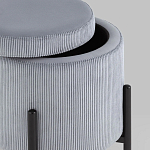 Серо-голубой пуф на черных ножках SANJAY варинант исполнения - 3 | Loft Concept в Нижнем Новгороде