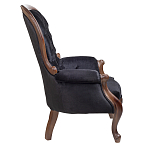 Кресло с мягкой обивкой из черного велюра на 4-х деревянных ножках Evelyn Classical Armchair варинант исполнения - 2 | Loft Concept в Нижнем Новгороде