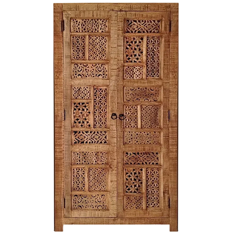 Этнический шкаф с орнаментом резьба из дерева Indian Antique Furniture Коричневый Этнический шкаф с орнаментом резьба из дерева Indian Antique Furniture Коричневый в Нижнем Новгороде | Loft Concept
