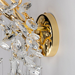 Бра золотого цвета с декоративными ветвями и прозрачными подвесками в форме листьев Droplet Chandelier варинант исполнения - 5 | Loft Concept в Нижнем Новгороде