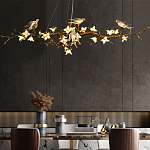 Люстра в виде золотой ветки с цветами и птичками Marvelous Garden варинант исполнения - 4 | Loft Concept в Нижнем Новгороде