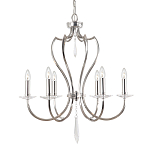 Люстра цвета никель с 6-ю лампами и стеклянными подвесками Elstead Lighting варинант исполнения - 1 | Loft Concept в Нижнем Новгороде