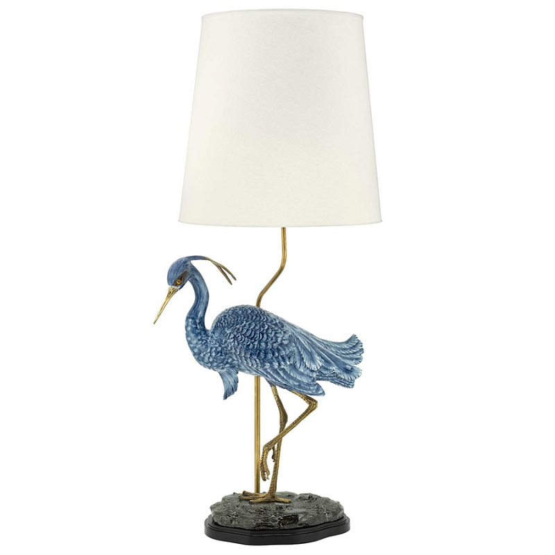 Настольная лампа ABHIKA LAMPTABLE HERON Голубой Золотой в Нижнем Новгороде | Loft Concept 