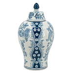 Ваза с крышкой и голубым цветочным рисунком на белом фоне Blue & White Ornament варинант исполнения - 2 | Loft Concept в Нижнем Новгороде