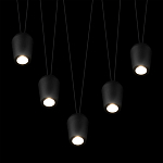 Подвесной светильник черными плафонами на длинных пересекающихся тросах Construction варинант исполнения - 4 | Loft Concept в Нижнем Новгороде