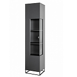 Шкаф-витрина цвета графит с полками и стеклянной дверью Strict Lines варинант исполнения - 1 | Loft Concept в Нижнем Новгороде