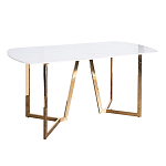 Стол обеденный белый с золотыми глянцевыми ножками Laconic White Table варинант исполнения - 1 | Loft Concept в Нижнем Новгороде