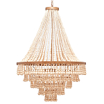 Многоярусная люстра украшенная круглыми деревянными бусами Wooden Beads Chandelier L варинант исполнения - 3 | Loft Concept в Нижнем Новгороде