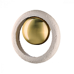 Бра с бежевым текстурным кольцом и латунным шаром в центре Tactile  варинант исполнения - 1 | Loft Concept в Нижнем Новгороде