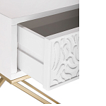 Приставной столик с выдвижным ящиком  White Table Carved Pattern варинант исполнения - 3 | Loft Concept в Нижнем Новгороде