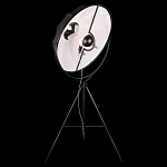 Торшер в виде прожектора с круглым тканевым абажуром на треноге черного цвета Radiance Éclat варинант исполнения - 3 | Loft Concept в Нижнем Новгороде