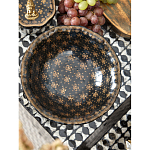 Блюдо черного цвета из фрафора на бронзовых ножках Eden Garden porcelain and bronze варинант исполнения - 4 | Loft Concept в Нижнем Новгороде