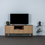 ТВ-тумба бежевая из массива бука с 2-мя дверками и ящиком Wenge Light варинант исполнения - 5 | Loft Concept в Нижнем Новгороде