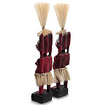 Комплект из 2-х деревянных статуэток Asmat Straw Headdress Statuettes Red Turquoise варинант исполнения - 2 | Loft Concept в Нижнем Новгороде