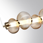 Подвесной светильник линейный с 7-ю рифлеными стеклянными шарами Marcelh Light варинант исполнения - 5 | Loft Concept в Нижнем Новгороде