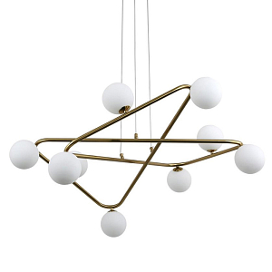 Люстра Curve Brass с Белым Плафоном