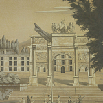 Обои ручная роспись Monuments of Paris Eau Forte on antique scenic Xuan paper варинант исполнения - 2 | Loft Concept в Нижнем Новгороде