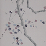 Обои ручная роспись Plum Blossom Special Colourway on Lilac Hint dyed silk варинант исполнения - 2 | Loft Concept в Нижнем Новгороде