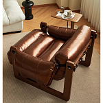 Кресло-диван кожаное на деревянном каркасе Medieval Furniture варинант исполнения - 1 | Loft Concept в Нижнем Новгороде