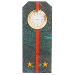 Часы погон ВС подарочные настольные из натурального камня Змеевик Military Clock варинант исполнения - 16 | Loft Concept в Нижнем Новгороде