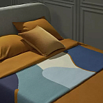 Плед из хлопка синего цвета с абстрактным принтом Elysian Flow Ocean варинант исполнения - 5 | Loft Concept в Нижнем Новгороде