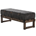 Банкетка Duncan винтажная черная кожа варинант исполнения - 3 | Loft Concept в Нижнем Новгороде