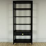 Стеллаж Elsa Dreams Black со стеклянными полками и ящиком варинант исполнения - 4 | Loft Concept в Нижнем Новгороде