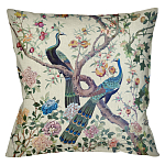 Подушка декоративная с изображением павлинов в саду Beige Chinoiserie Garden Two Peacocks Cushion варинант исполнения - 1 | Loft Concept в Нижнем Новгороде