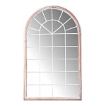 Зеркало-окно настенное в венецианском стиле с деревянной рамой бежевого цвета Venetian Smooth варинант исполнения - 1 | Loft Concept в Нижнем Новгороде